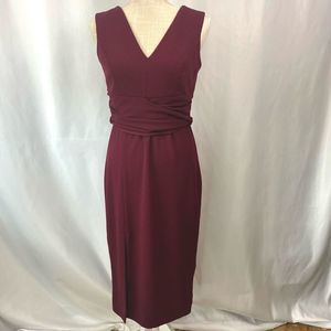 New! Dress The Population Alessia Tie Waist Crepe Dress Women’s